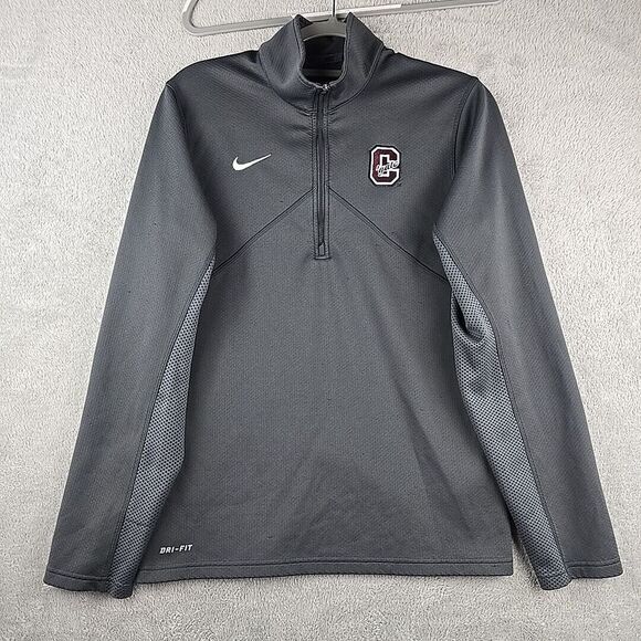 Nike Colgate Mens Small Black Gray Training 1/4 Zip Embroidered Dri Fit - Picture 1 of 14